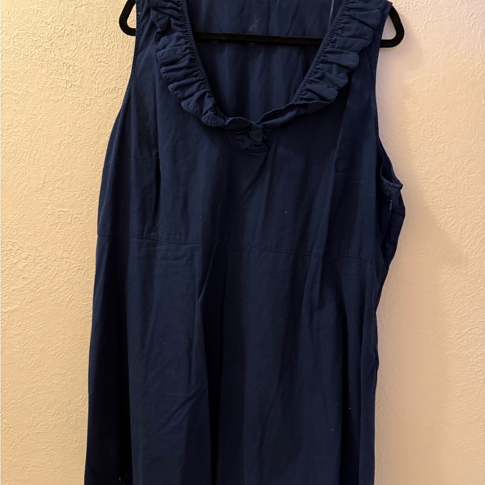 Crown & Ivy Midnight Blue Ruffle Blouse